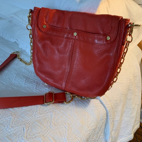 Tory Burch Bags Tory Burch Orange Leather Purse With Gold Chain